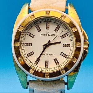 ANNE KLEIN AK 10/9178 Women’s Fashion Quartz Wristwatch Crystal Accents Working